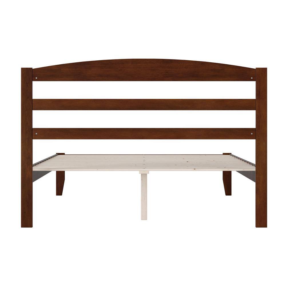 Warren Mission-Inspired Queen Platform Bed with USB Charger in Walnut