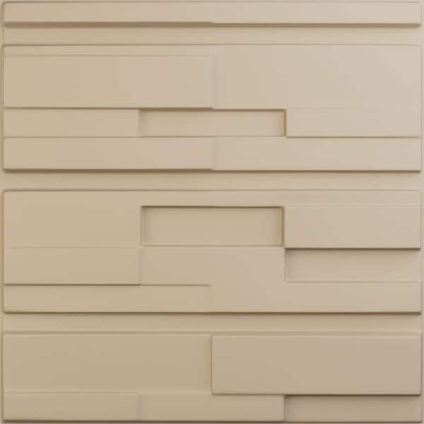 Ekena Millwork 19 5/8 in. x 19 5/8 in. Offset Brick EnduraWall Decorative 3D Wall Panel, Smokey Beige (Covers 2.67 Sq. Ft.)
