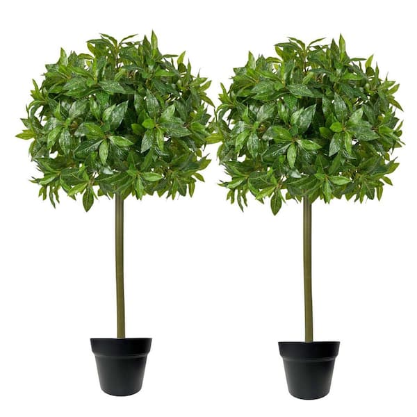 3 ft. Artificial Pieris Japonica Trees in Pot for Front Door, Porch, Patio and Indoor Outdoor Decor, Set of 2