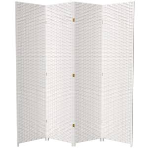 Red Lantern 7 ft. White 4-Panel Room Divider 84-DC-WHT-4P - The