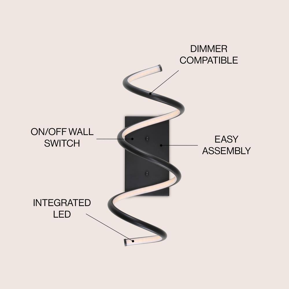 Scribble 20.5" Black Modern LED Vanity Wall Sconce