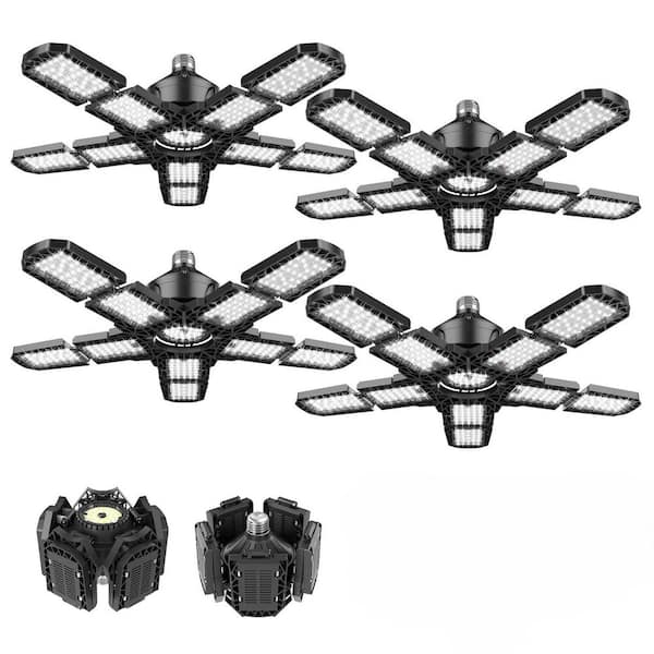 180W LED Garage Hanging Work Light 18000 Lumen Adjustable Ceiling Fixture, E26/E27,120 Volt, 4.5 in., Tool Only, 4-Pack
