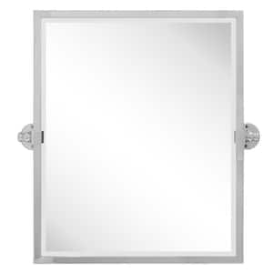 Blakley 20 in. W x 24 in. H Small Rectangular Stainless Steel Framed Pivot Wall Mounted Bathroom Vanity Mirror in Chrome