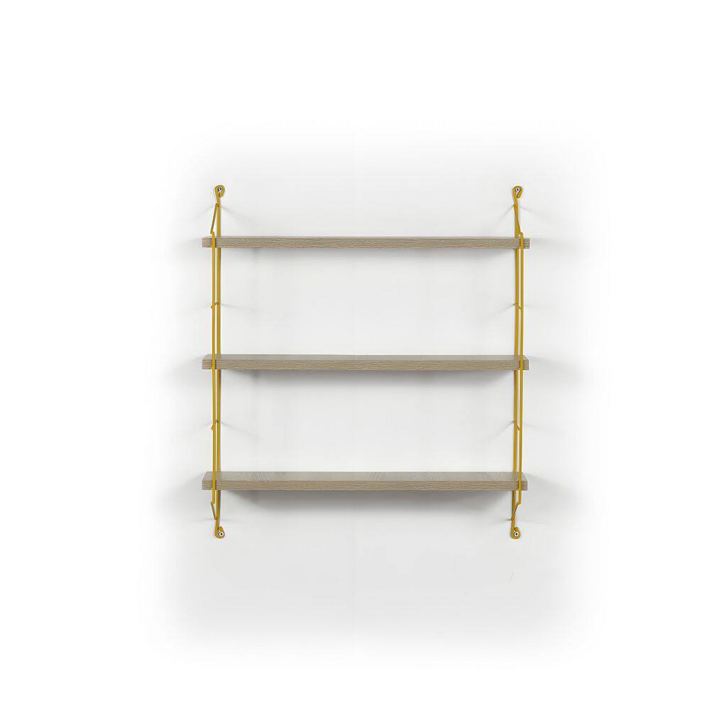 24 in. W x 6 in. D Oak 3-Tiers Wood Decorative Wall Shelf, Wall Mounted Flo