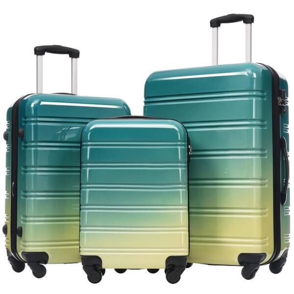 LIVACA 3-Piece Green and Yellow Gradient Hardside Expandable