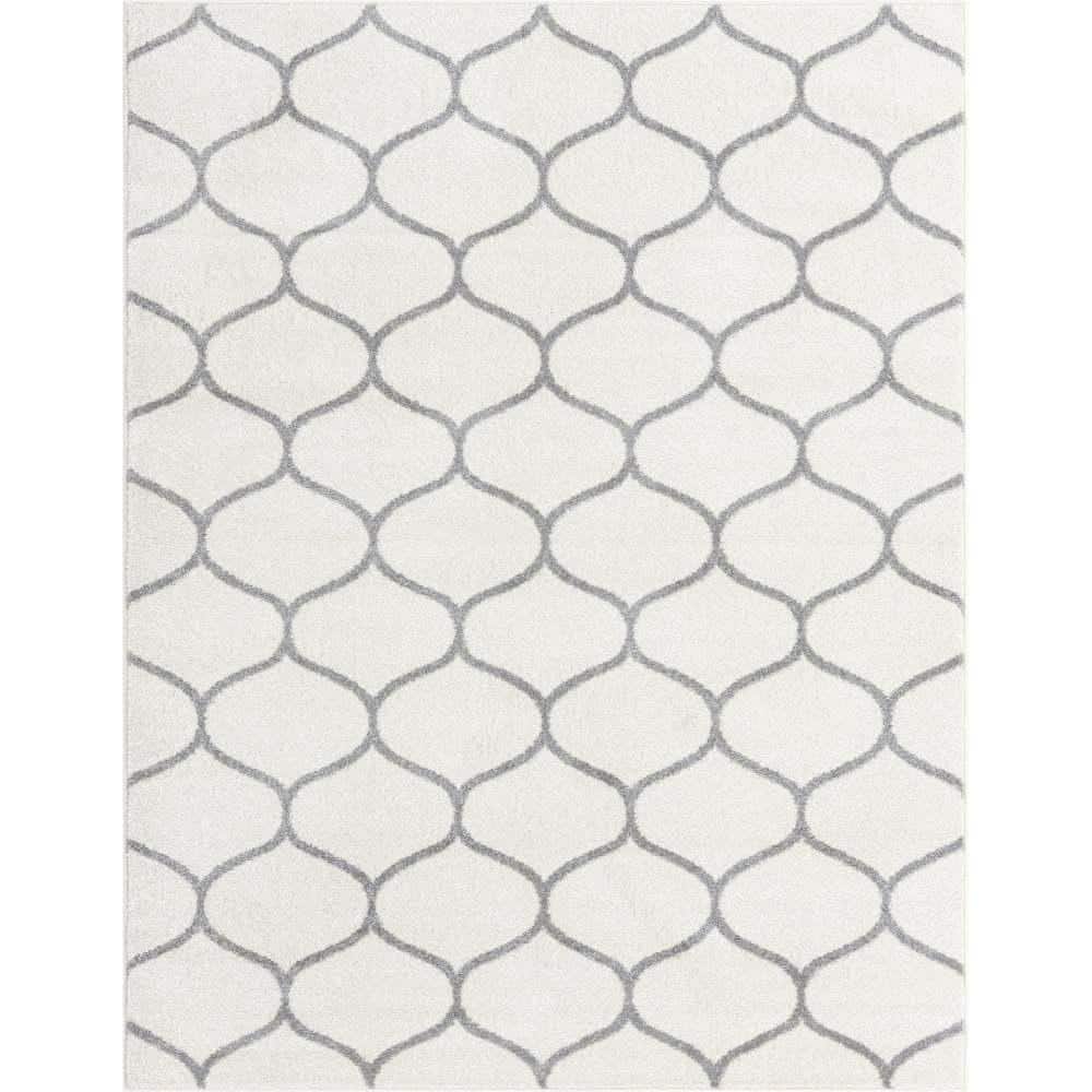 Trellis Frieze Rounded Ivory 10 ft. x 13 ft. Area Rug price history on PriceWatchPro