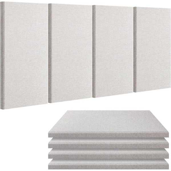 1in. T x 12ft. x 24ft. Linen Fabric Sound Absorbing Panel with Self-Adhesive Design-4-Pack