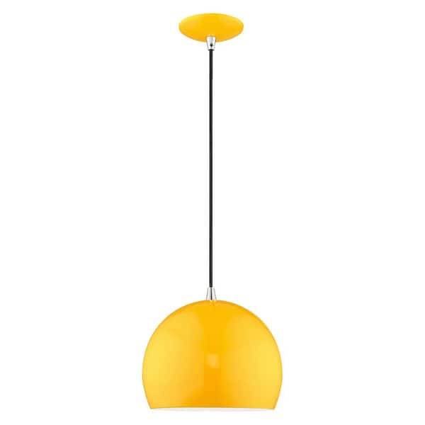 Branbury 1-Light Shiny Orange Globe Pendant