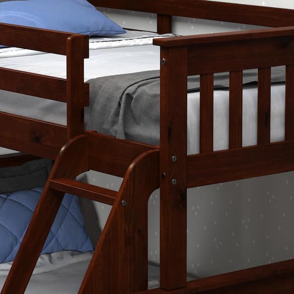 Donco Kids Cappuccino Pine & Brown Wood Twin & Full Mission Bunk