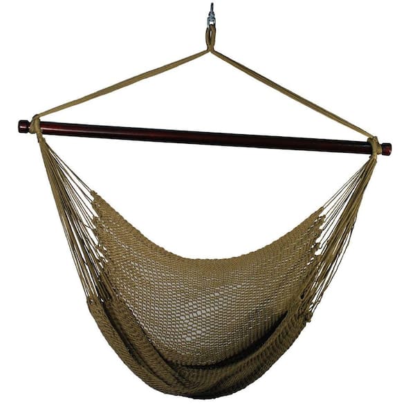 Algoma 44 in. Polyester Rope Hanging Chair in Tan