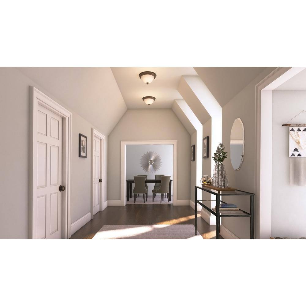Traditional Globe LED Flushmount in Oil Rubbed Bronze with Frosted Glass