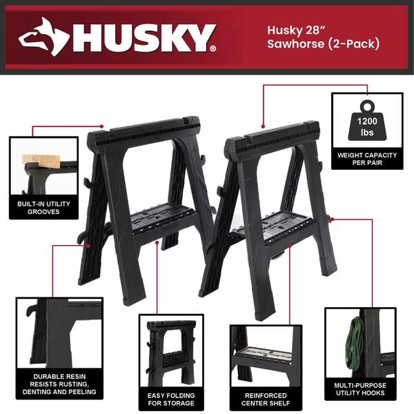 Husky folding deals sawhorse