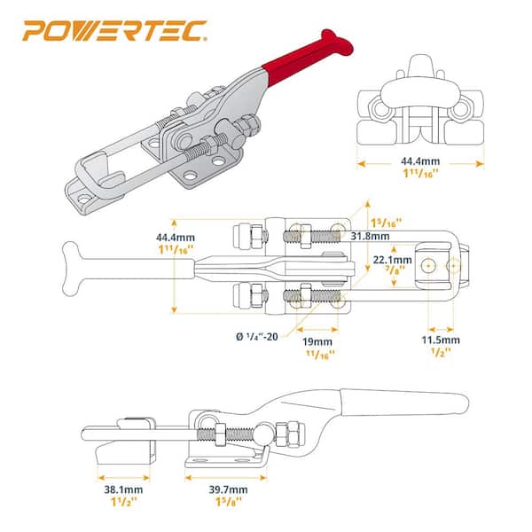 Buy 6-Pack 2000lbs Capacity Heavy Duty Toggle Clamps,Adjustable Latch U Action Latch Clamp Adjustable Latch U Bolt Self Locking Toggle Latch 6 Pack Green By - View #9