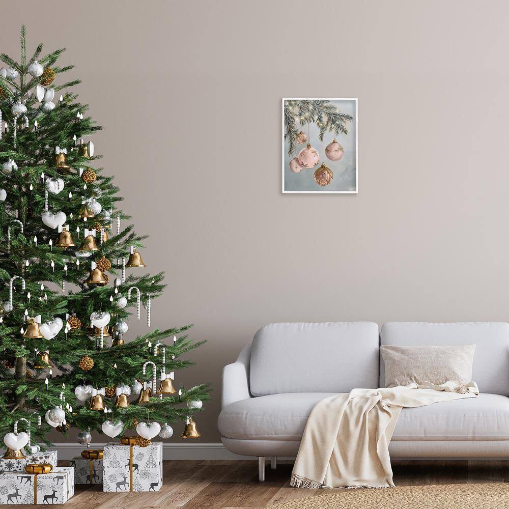Pink Hanging Christmas Ornaments by Arlington Prints White Framed Abstract Giclee Art Print 20 in. x 16 in. price history on PriceWatchPro
