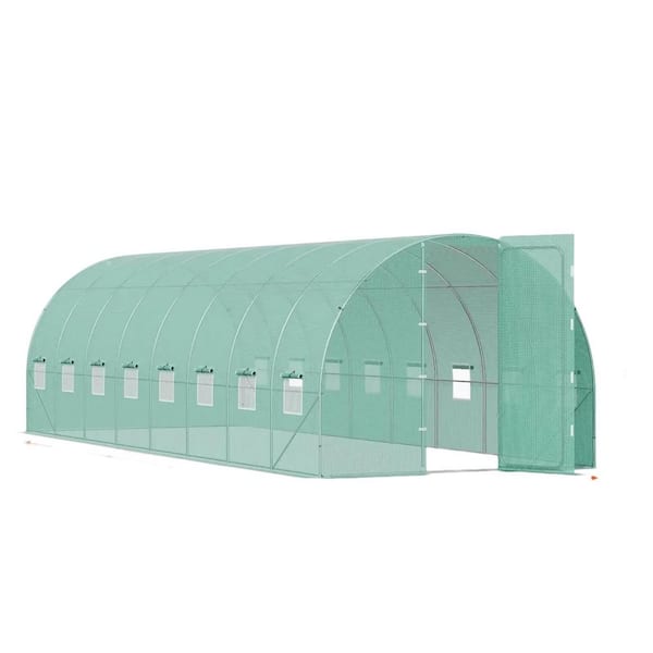ESILOO 328.8 in. x 114 in. x 88.8 in. Heavy-Duty Galvanized Frame, PE Cover, 16 Vents, Weatherproof for Year-Round Greenhouse
