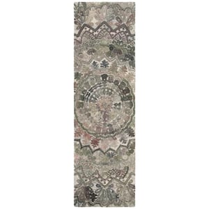 Marquee Gray/Multi 2 ft. x 8 ft. Border Runner Rug