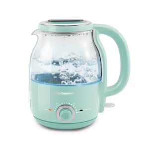 1.2L Adjustable Temperature Electric Glass Kettle (Mint) 5 cups