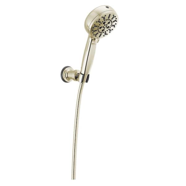 Delta 7-Spray Patterns 4.5 in. Wall Mount Handheld Shower Head 1.75 GPM with Cleaning Spray in Polished Nickel
