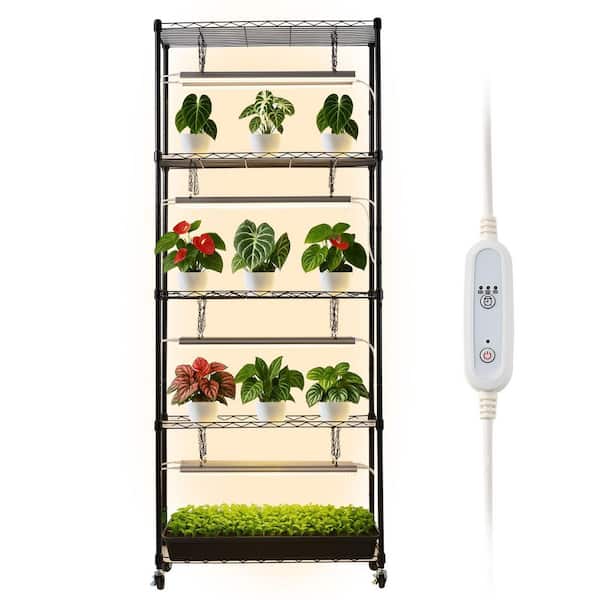 Plant Shelf with Grow Light, 6-Tier Indoor Plant Stand, 71 in. Tall Plants Display Rack, Full Spectrum Grow Lights