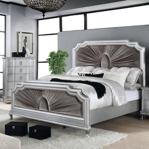 Lorenna 2-Piece Silver and Warm Gray Wood Frame Queen Bedroom Set, Bed and Chest