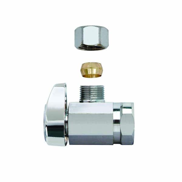 BrassCraft 1/2 in. FIP Inlet x 3/8 in. Compression Outlet 1/4-Turn Angle  Valve G2R17X C1 - The Home Depot
