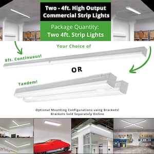 VersaStrip 4 ft. 440-Watt Equivalent Integrated LED White Commercial Strip Light Fixture 11000 Lumens (2-Pack)