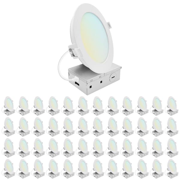 6 in. Integrated LED Recessed Light, Mini Panel Light, 5CCT, 1400LM, 15W, 100° Beam, Dimmable, ETL Listed 48 Pack