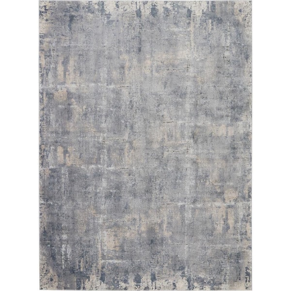 Rustic Textures Grey/Beige 8 ft. x 11 ft. Abstract Contemporary Area Rug