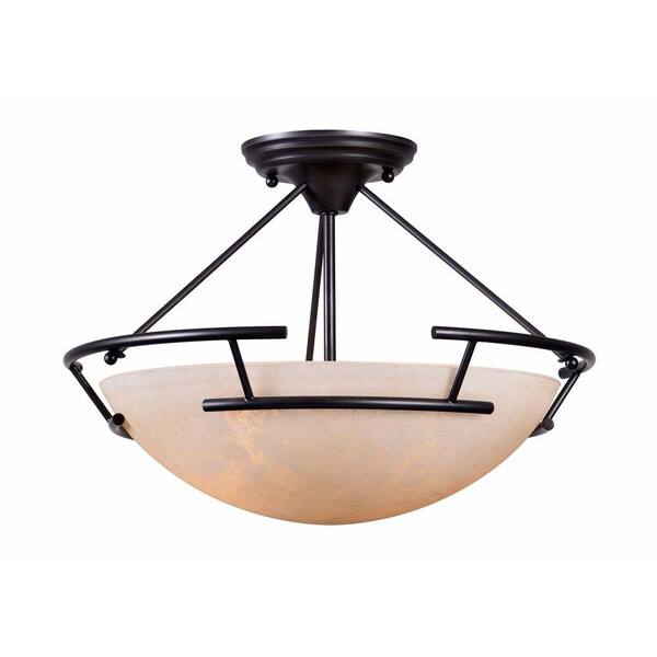 World Imports Ava Collection 2-Light Oil Rubbed Bronze Indoor Semi Flush Mount