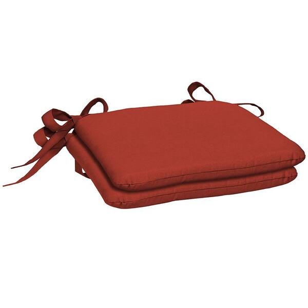 Hampton Bay Ruby Solid Outdoor Seat Pad (2-Pack)
