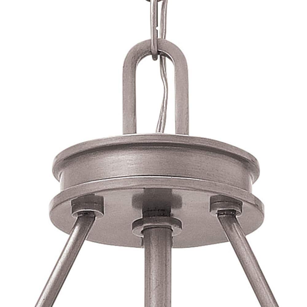 Mini Etched Opal 4-Light LED Pendant in Antique Nickel