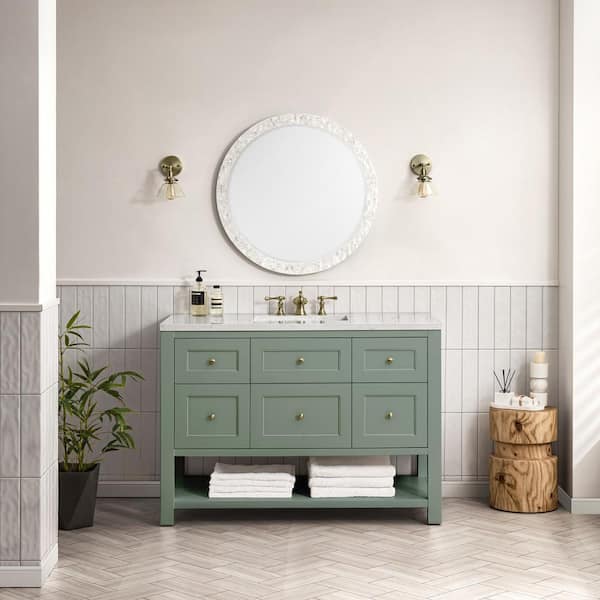 Breckenridge 47.9 in. W x 23.4 in. D x 33.0 in. H Single Bath Vanity Cabinet without Top in Smokey Celadon