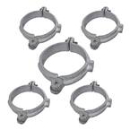 3 in. Hinged Split Ring Pipe Hanger, Galvanized Iron Clamp with 7/8 in. Rod Fitting, for Suspending Tubing (5-Pack)