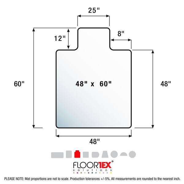 Floortex Ultimat Polycarbonate Lipped Chair Mat for Hard Floor