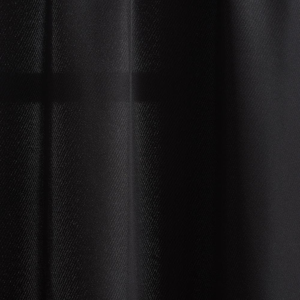 Black Polyester Light-Filtering Rod Pocket Kitchen Tier Curtains