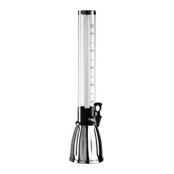 88 oz. Beer Tower with Spigot and Ice Tube, Margarita Tower Beverage Dispenser for Party, Holds 6 Pints Beer, Stainless