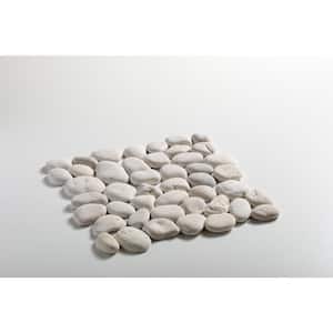 Classic Pebble Mosaic Tile Sample Color White 4 in. x 6 in.