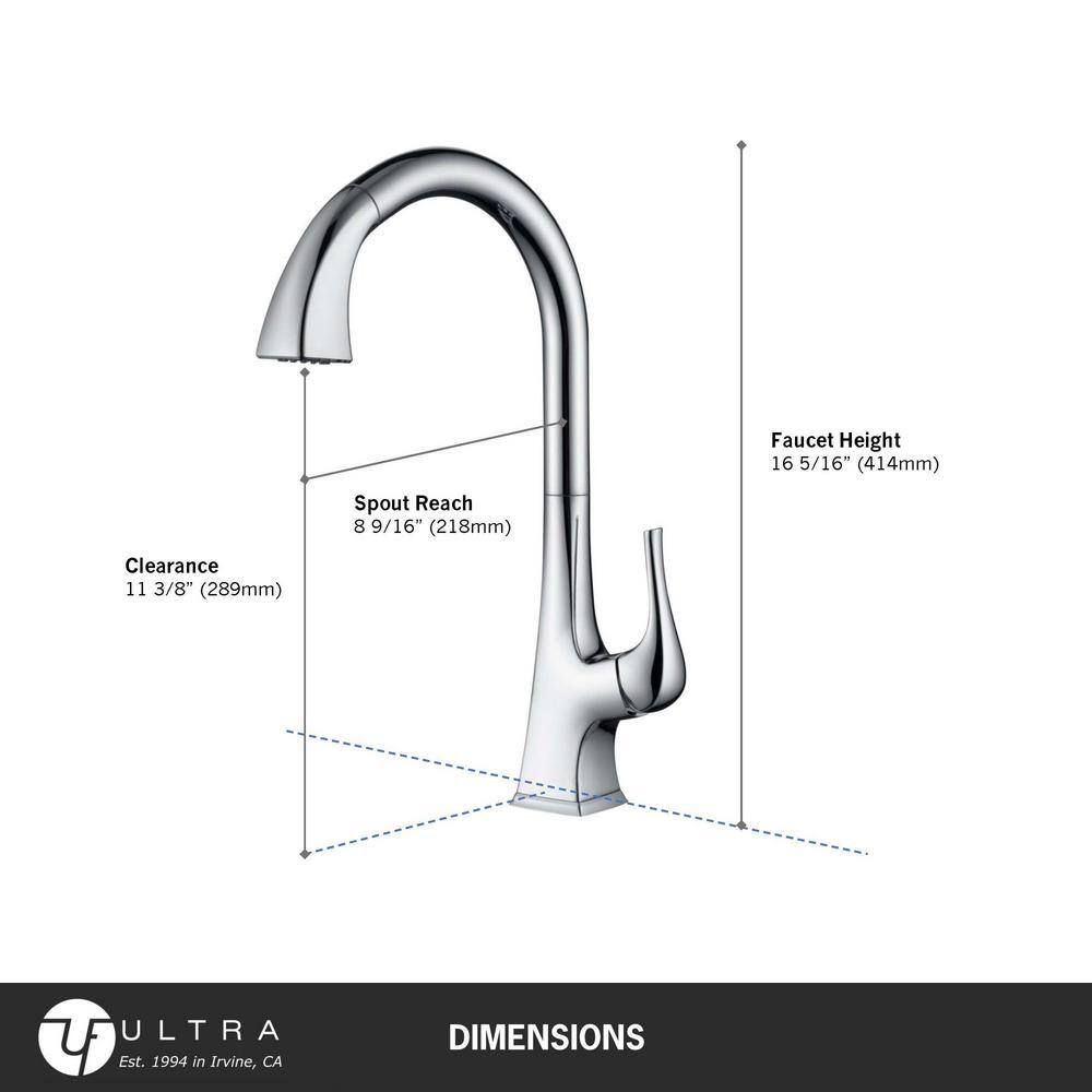 Brushed Nickel High-Arc Single Handle Kitchen Faucet with Pull-out Spray