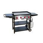 Flat Top Grill 4-Burner Propane Gas Grill in Black with Griddle