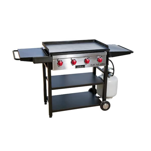 Camp Chef Flat Top Grill 4-Burner Propane Gas Grill in Black with Griddle