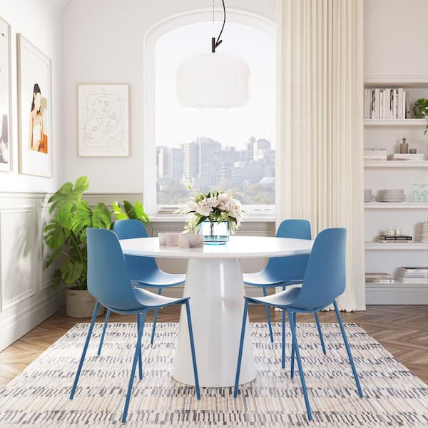 Poly and Bark Isla Chair in Lago Blue (Set of 4)