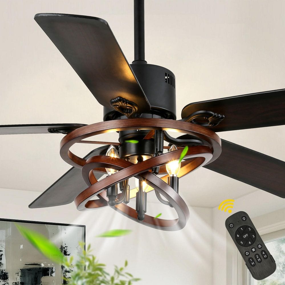 Oaks Aura Lumi 52 in. Matte Black Standard Farmhouse DIY Shape