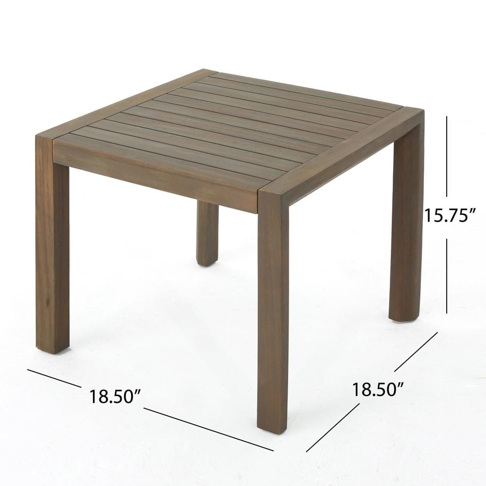Gray Acacia Wood 3-Piece Outdoor Chat Set with Water-Resistant Cushions