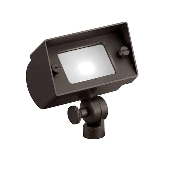 KICHLER Low Voltage Textured Architectural Bronze Hardwired Mini Landscape Flood Light with No Bulbs Included