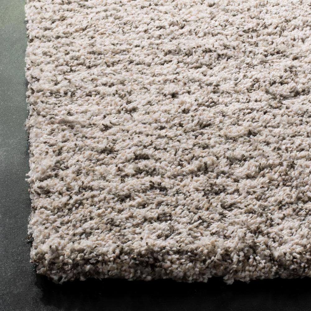 Ivory and Grey Chevron Shag Runner Rug, 2'3" x 8'
