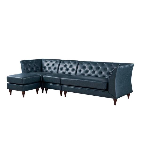 Furniture Of America Danna Bluefaux, Modular Sectional Sofa Faux Leather