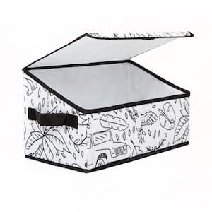 Kid's White Coloring Cube Storage Bin Coloring with Lids and with 4-Pack of Washable Markers