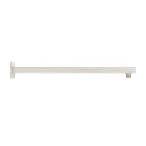 18 in. Modern Square Wall Mounted Shower Arm and Flange Brushed Nickel
