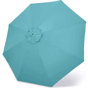9 ft. Patio Outdoor Table Market Yard Umbrella Replacement Top Cover Canopy with 8-Ribs Turquoise