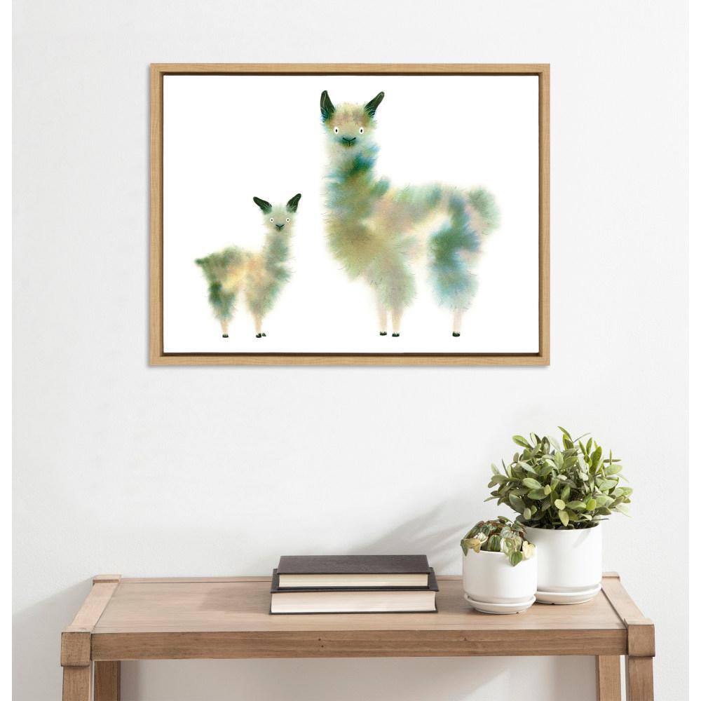 Natural Abstract Alpaca Print on Canvas with Wooden Frame